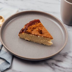 Lotus Biscoff Cheesecake Topped slice